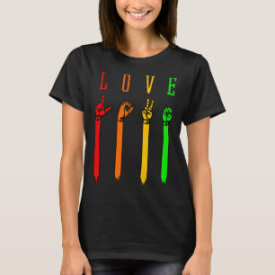 ASL love Sign Language Hand Talking Teachers Inter T-Shirt