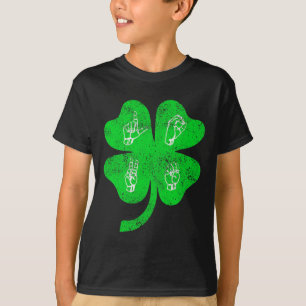 ASL Love Sign Language St Patrick's Day Deaf Aware T-Shirt