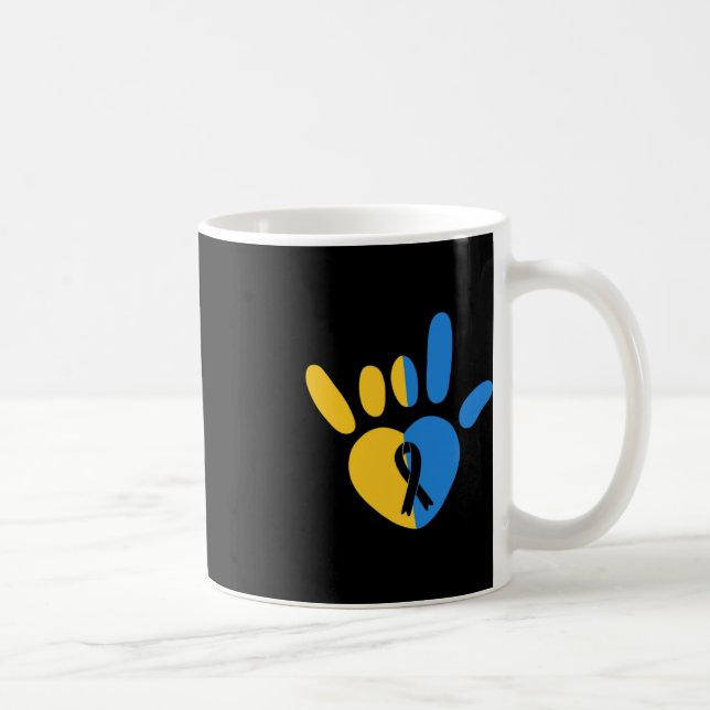 ASL Love Sign Non-verbal Down Syndrome Awareness H Coffee Mug (Right)