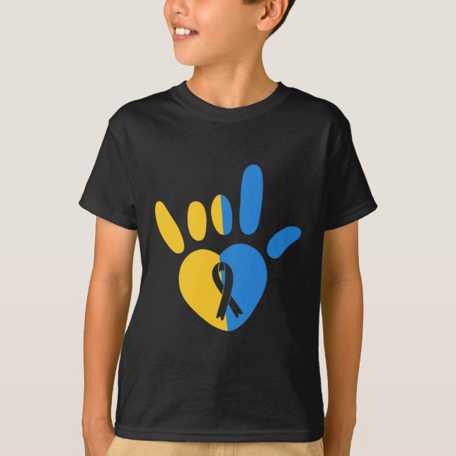 ASL Love Sign Non-verbal Down Syndrome Awareness H T-Shirt (Front)