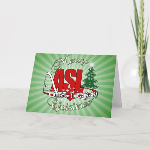 ASL MERRY CHRISTMAS  AMERICAN SIGN LANGUAGE HOLIDAY CARD