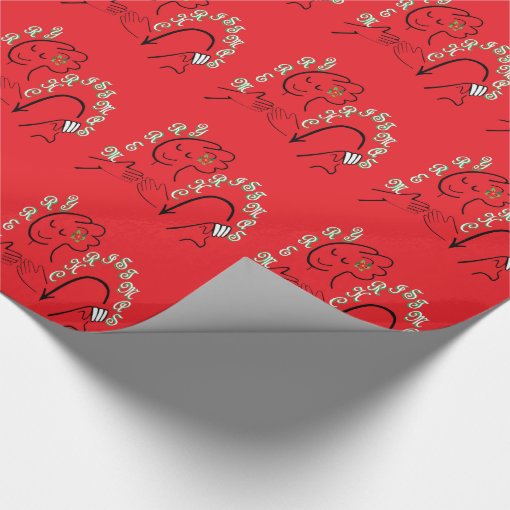 ASL Merry Christmas Wrapping Paper Zazzle