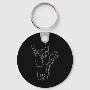 ASL Mom Dad Kids Autism Awareness Teacher SPED Dea Keychain