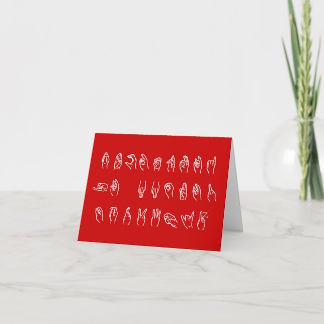 ASL No L White on Red for Christmas Card (Front)