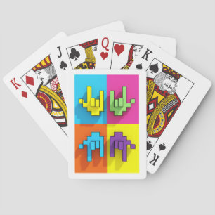 ASL Pixel Love Pop Classic Playing Cards
