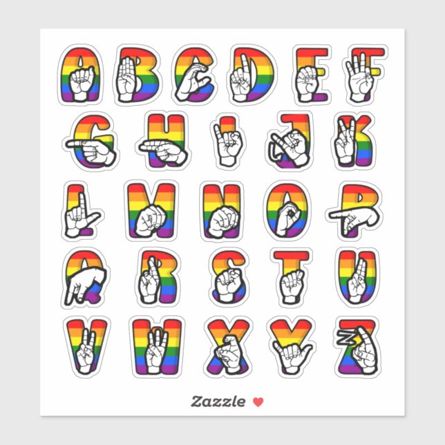 ASL Pride Alphabet Sticker (Sheet)