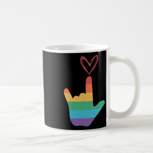 Asl Rainbow Love Symbol Deaf  Coffee Mug