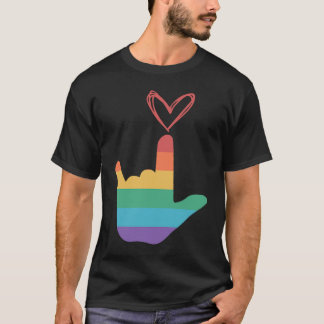 ASL Rainbow Love Symbol Deaf T-Shirt