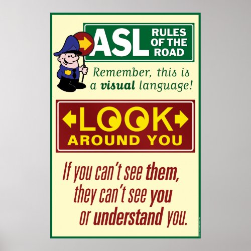 ASL Rules of the Road A poster Poster