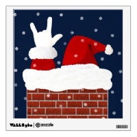 ASL Santa I Love You Christmas Wall Decal / Poster