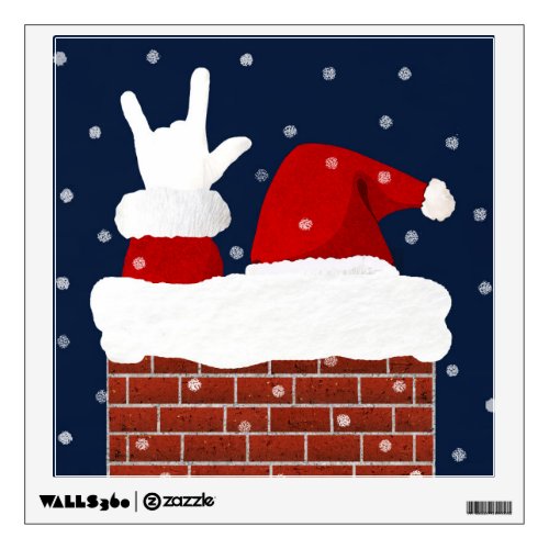 ASL Santa I Love You Christmas Wall Decal  Poster