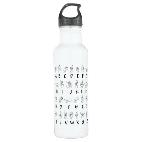 ASL Sign Language Alphabet Learner Gift Stainless Steel Water Bottle