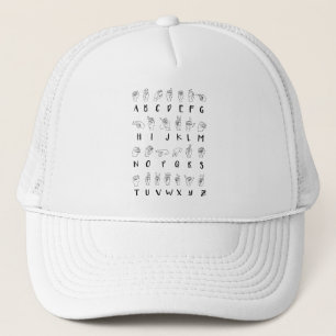 ASL Sign Language Alphabet Learner Gift Trucker Hat
