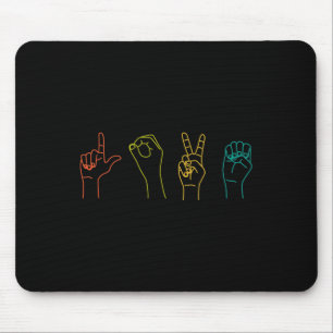 Asl Sign Language Alphabet Valentines Day Gift Ide Mouse Pad