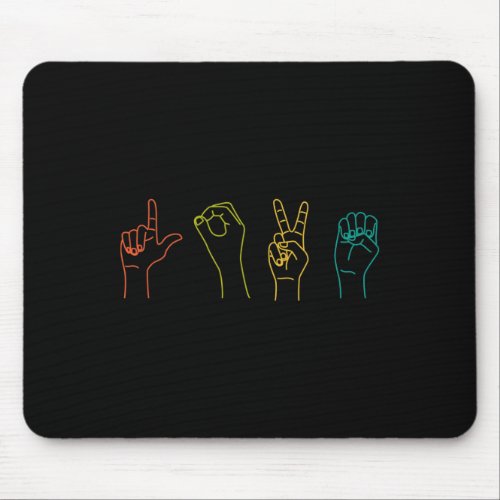 Asl Sign Language Alphabet Valentines Day Gift Ide Mouse Pad