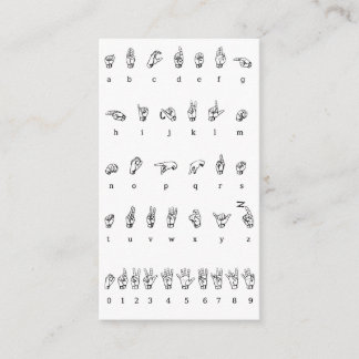 ASL, Sign Language Business Card
