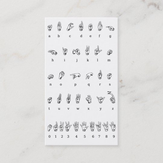ASL, Sign Language Business Card
