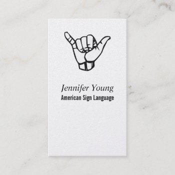 Asl  Sign Language Business Card by ArtisticEye at Zazzle