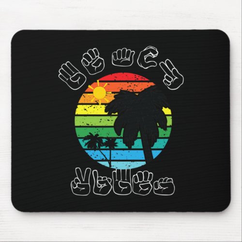 Asl Sign Language Clothes Beach Deaf Awareness Top Mouse Pad