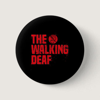 Asl Sign Language Coach Deaf Awareness Gift Black  Button