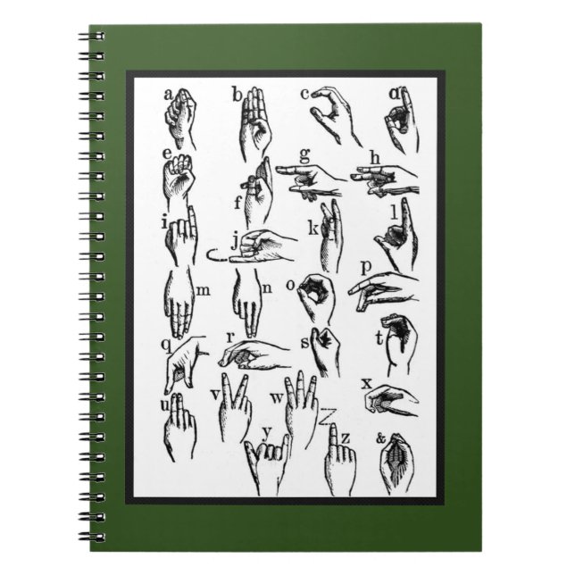 ASL Sign Language Examples Notebook (Front)