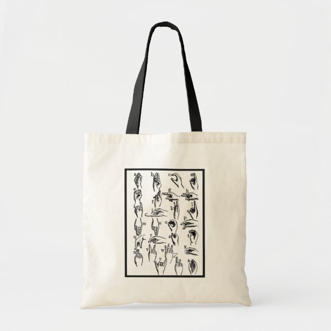 ASL Sign Language Examples Tote Bag (Front)
