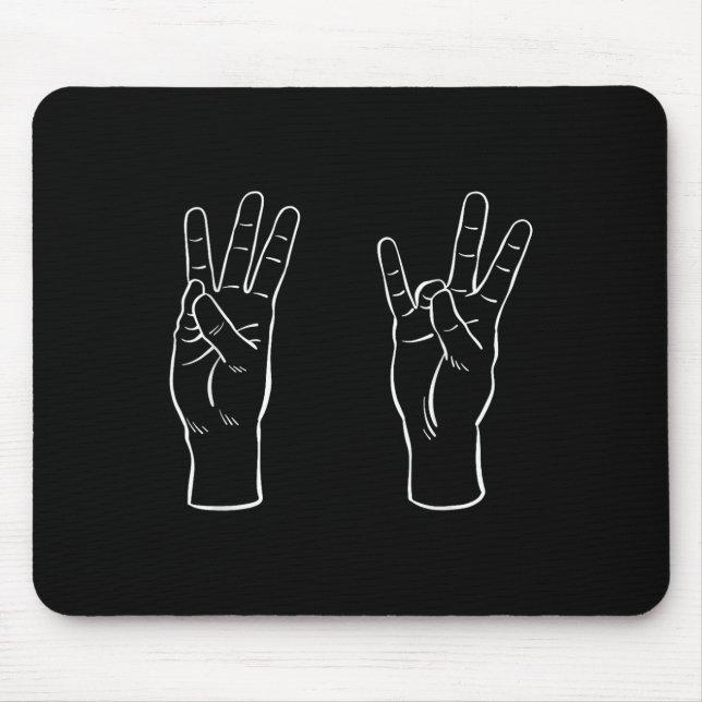 Asl Sign Language Funny 67 Meme Viral Hand Signs S Mouse Pad (Front)