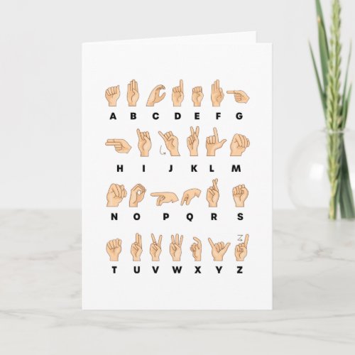 ASL Sign Language Hand Alphabet Teacher Card