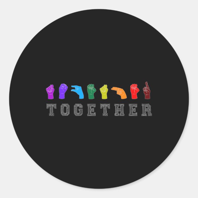 Asl Sign Language Handsigns Lgbt Awareness  Classic Round Sticker (Front)