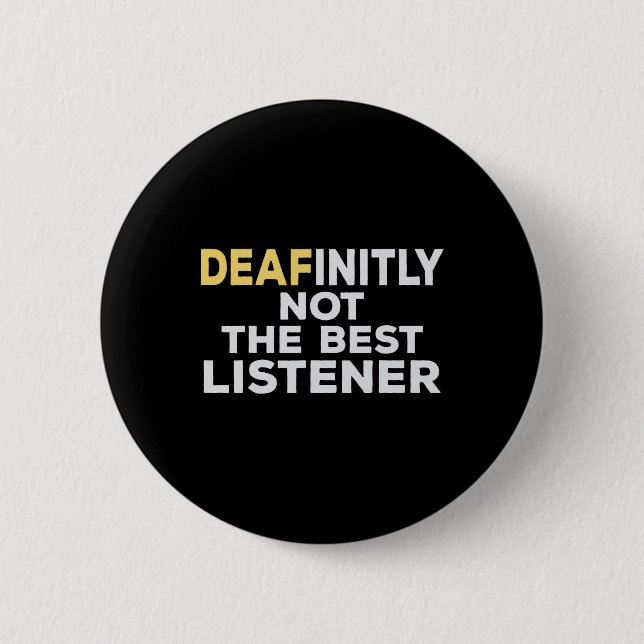 Asl Sign Language Hearing Loss Awareness  Button (Front)