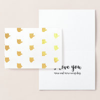 ASL Sign Language I Love You Gold Foil Kraft Card