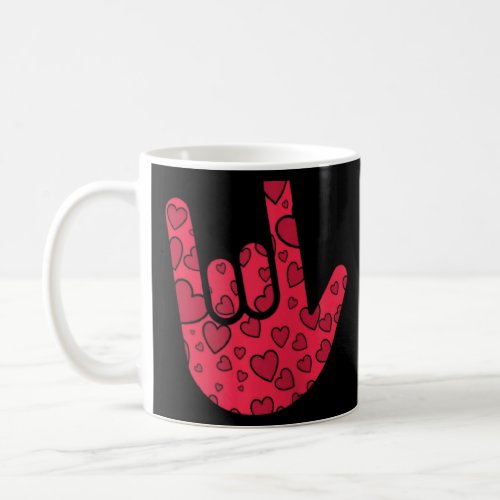 Asl Sign Language I Love You Hand Sign Raglan  Coffee Mug