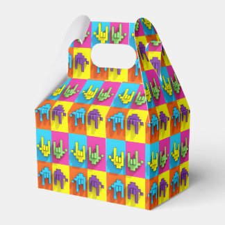 ASL Sign Language Pixel Love Pop Favor Box