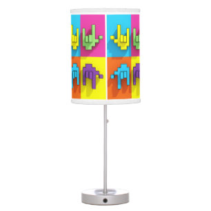 ASL Sign Language Pixel Love Pop Lamp