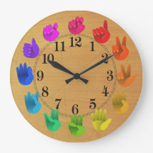 ASL Sign language rainbow color wheel wood