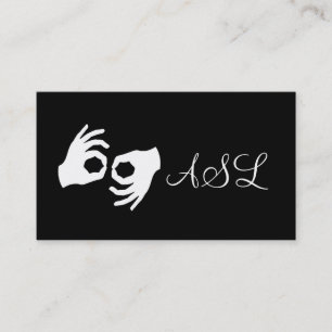 ASL, Sign Language, Translator, Business Card