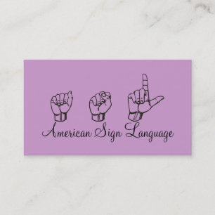 ASL, Sign Language, Translator, Business Card