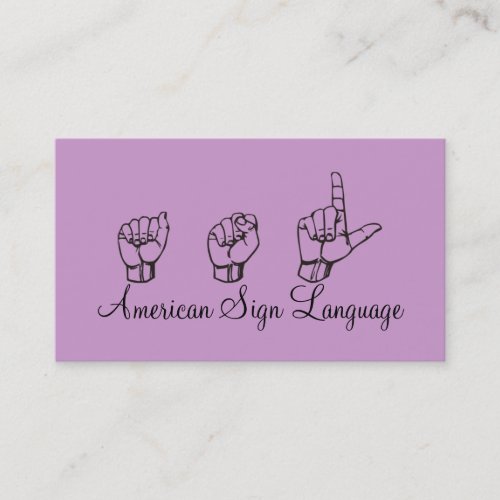 ASL Sign Language  Translator Business Card