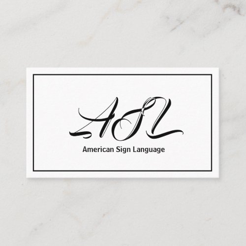 ASL Sign Language  Translator Business Card