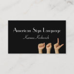 Asl Sign Language Translator Business Card at Zazzle