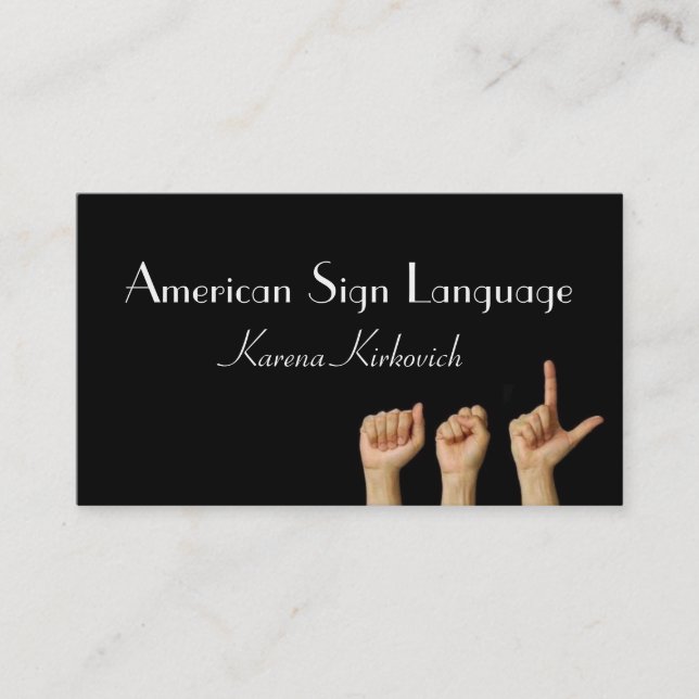 ASL Sign Language Translator Business Card (Front)