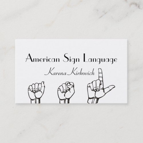 ASL Sign Language Translator Business Card