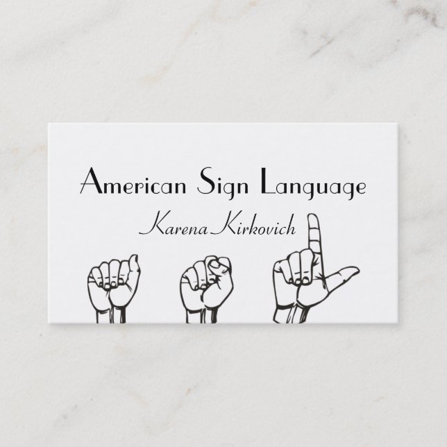ASL Sign Language Translator Business Card (Front)