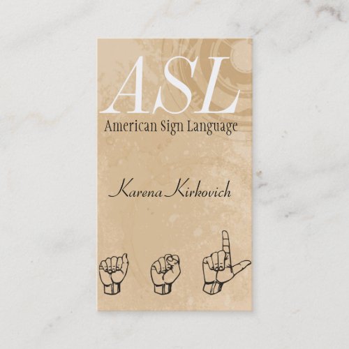 ASL Sign Language Translator Business Card
