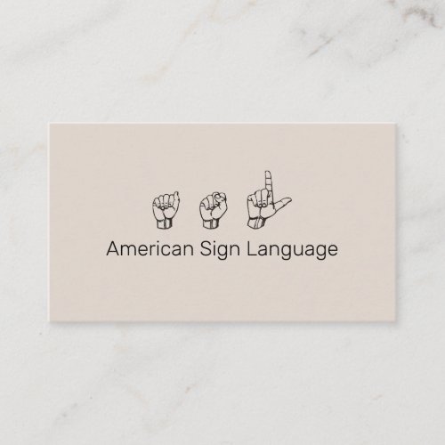 ASL Sign Language  Translator Business Card