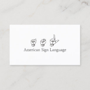 ASL, Sign Language,  Translator, Business Card