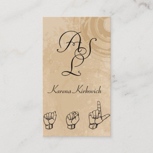 ASL Sign Language Translator Business Card