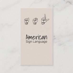 ASL, Sign Language,  Translator, Business Card