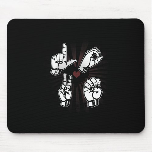 Asl Sign Language Valentines Day 2021 Gift For Dea Mouse Pad