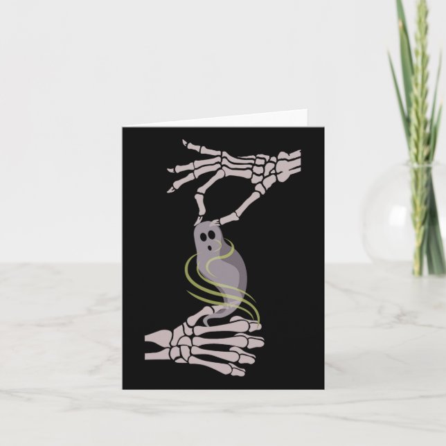 Asl Skeleton Hands Ghost Spooky Halloween  Card (Front)